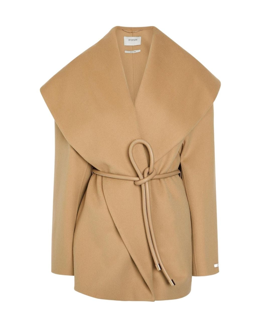 Sportmax Natural Wool Belted Oversized-Fit Overcoat