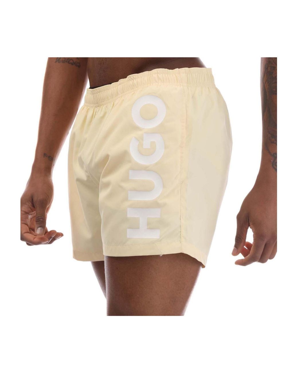 Boss Natural Abas Logo Print Swim Shorts for men