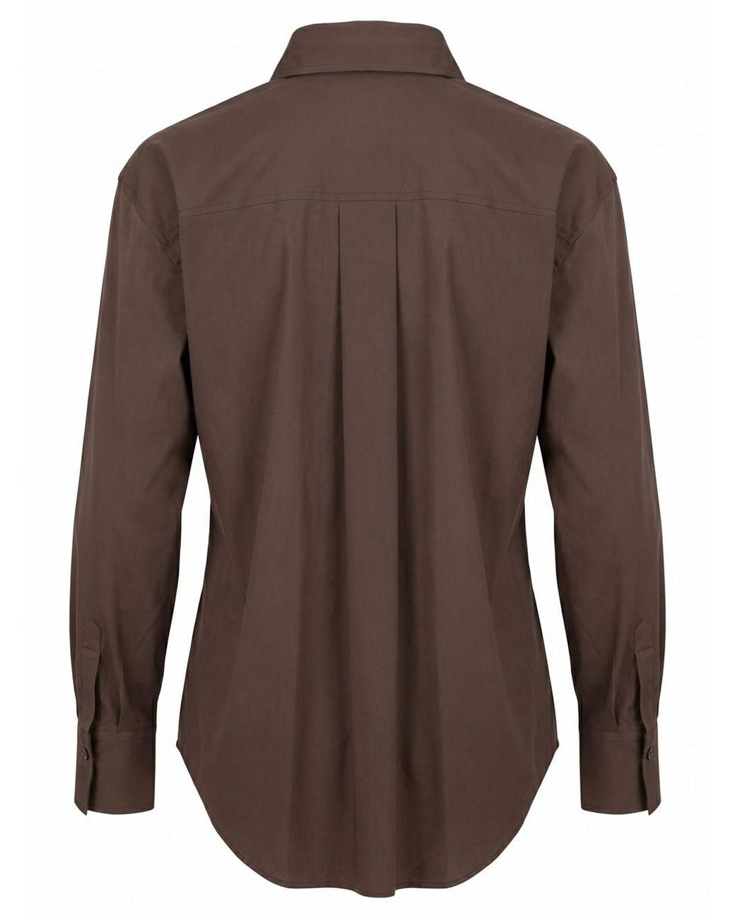 Brunello Cucinelli Brown Tie-Detail Cotton Shirt