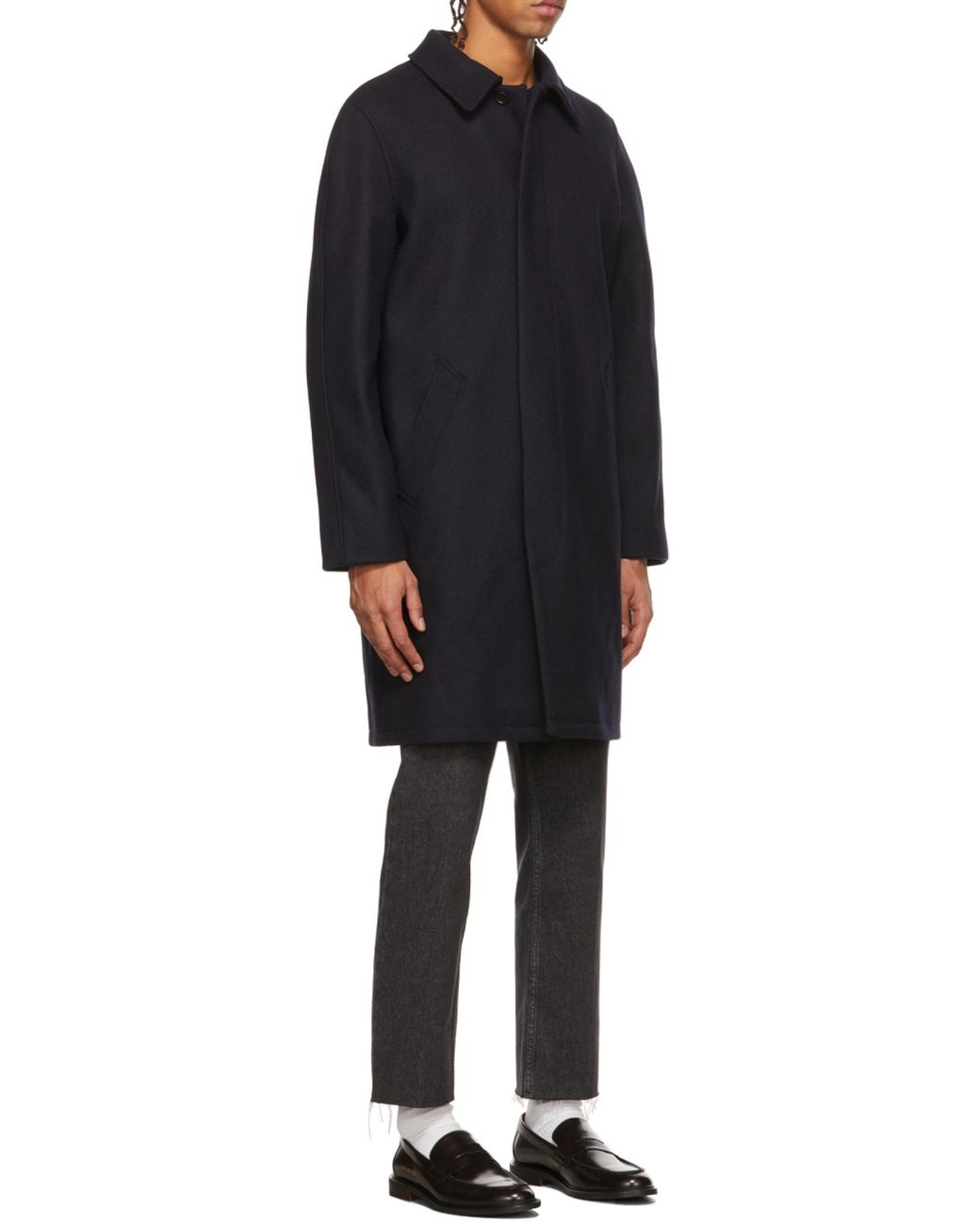 A.P.C. Blue Boxy Single-Breasted Coat for men