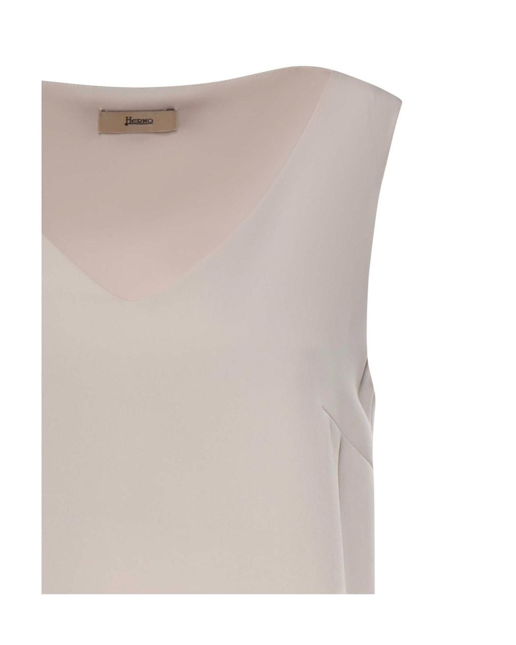 Herno Gray V-Neck Sleeveless T-Shirt