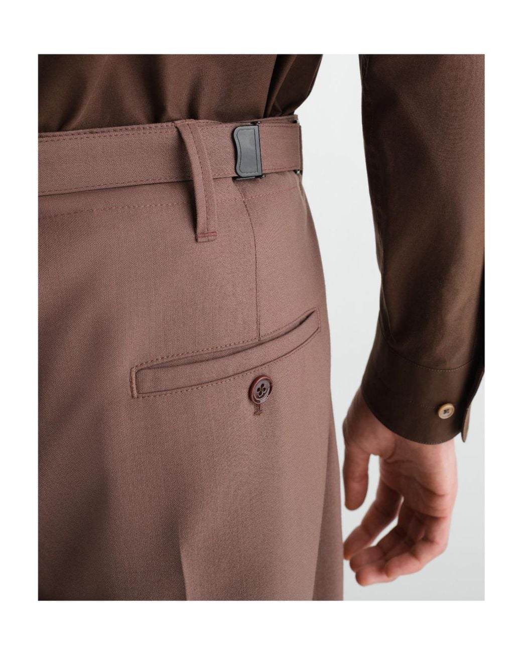 Lemaire Brown Pleated Wide Leg Pants for men