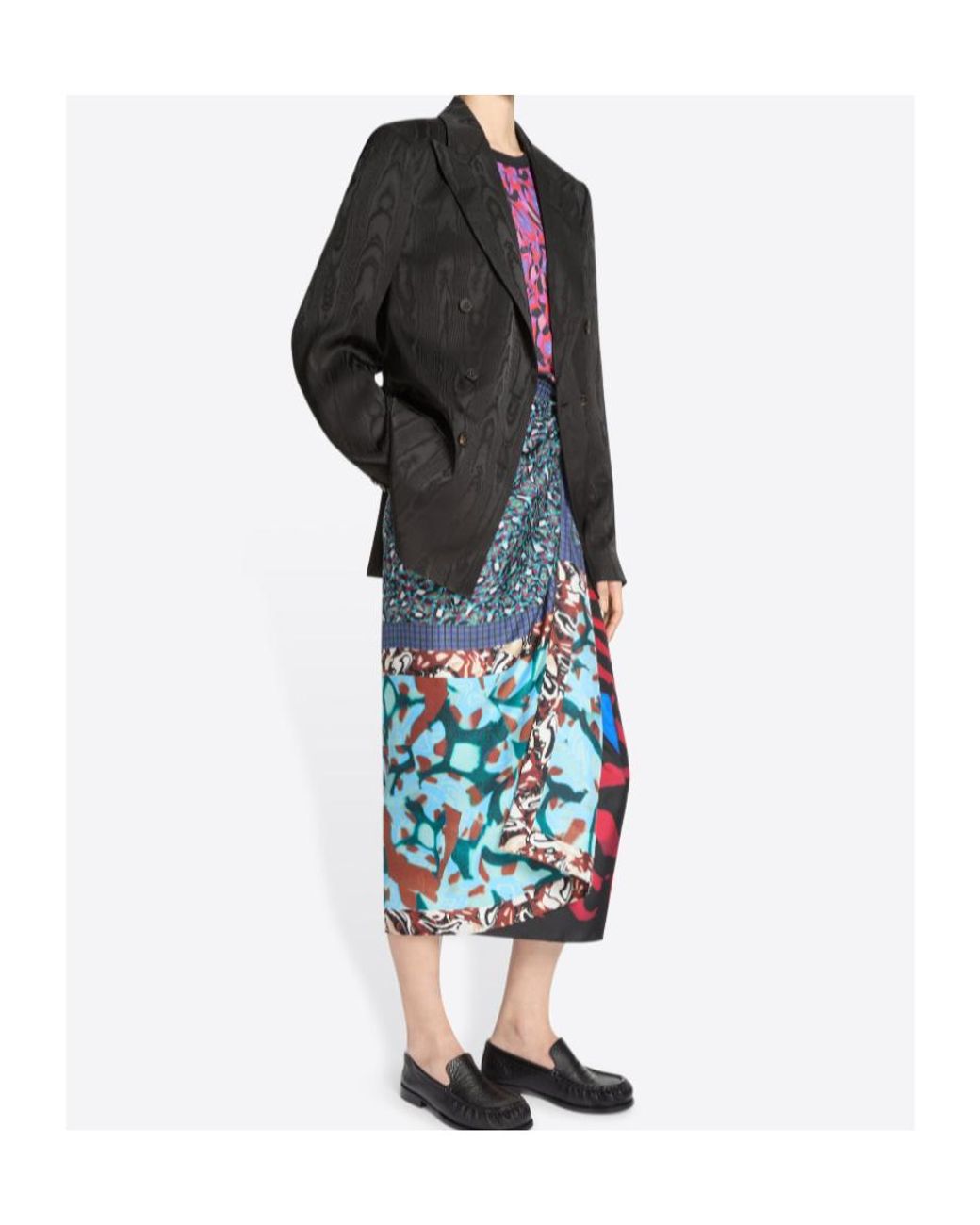 Dries Van Noten Black Barrysta Double Breasted Moiré Blazer