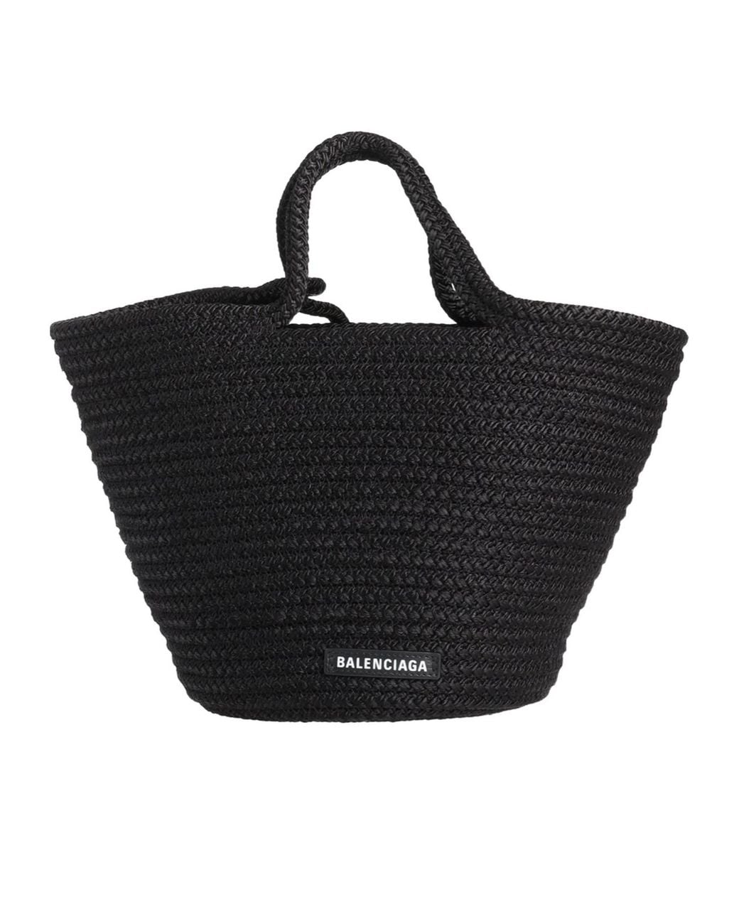 Balenciaga Black Large Woven Tote Bag