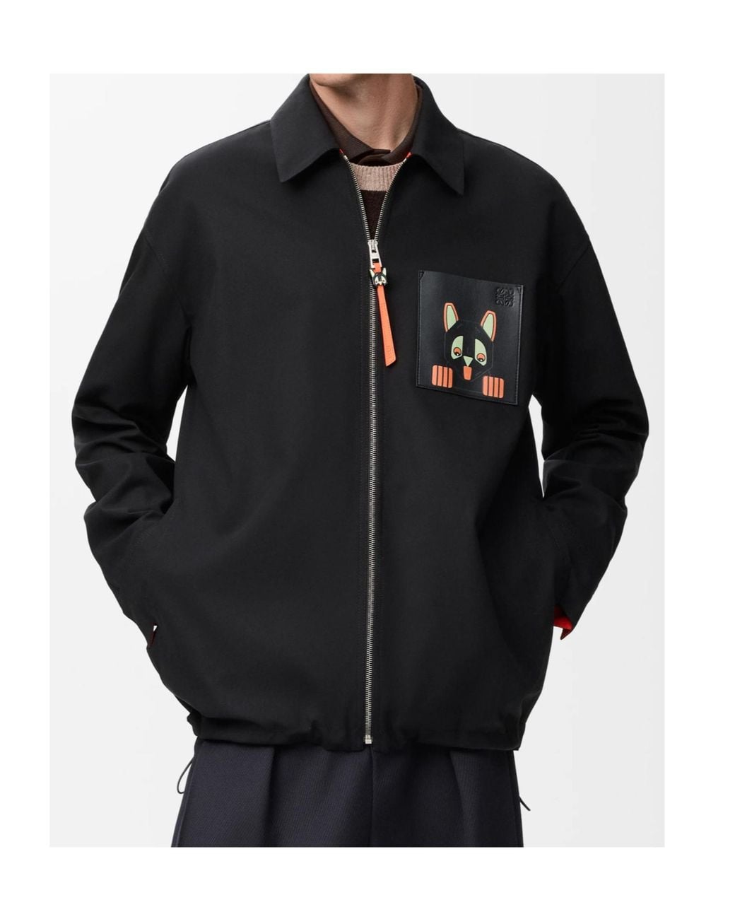 Loewe Black Futurist Cat Printed Overshirt for men
