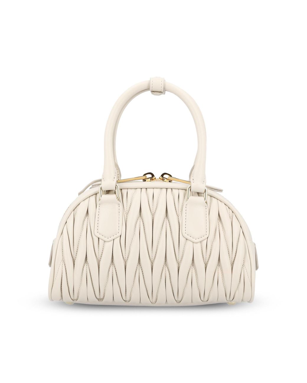 Miu Miu Natural Matelassé Zipped Tote Bag