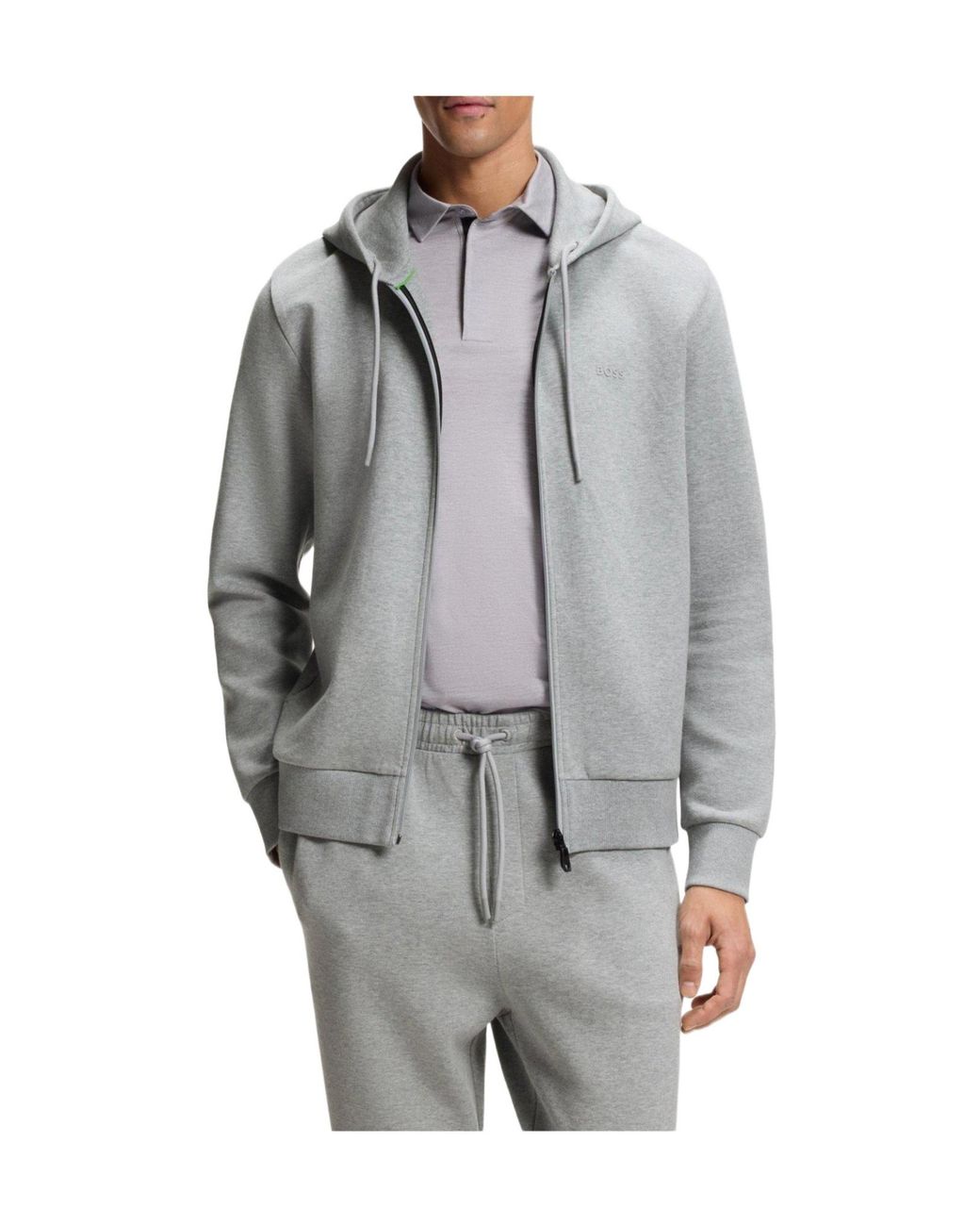 Boss Gray Full-Zip Hoodie for men
