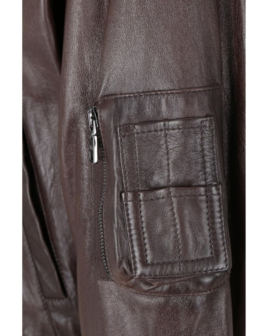 Dolce & Gabbana Brown Zipped Leather Bomber Jacket for men