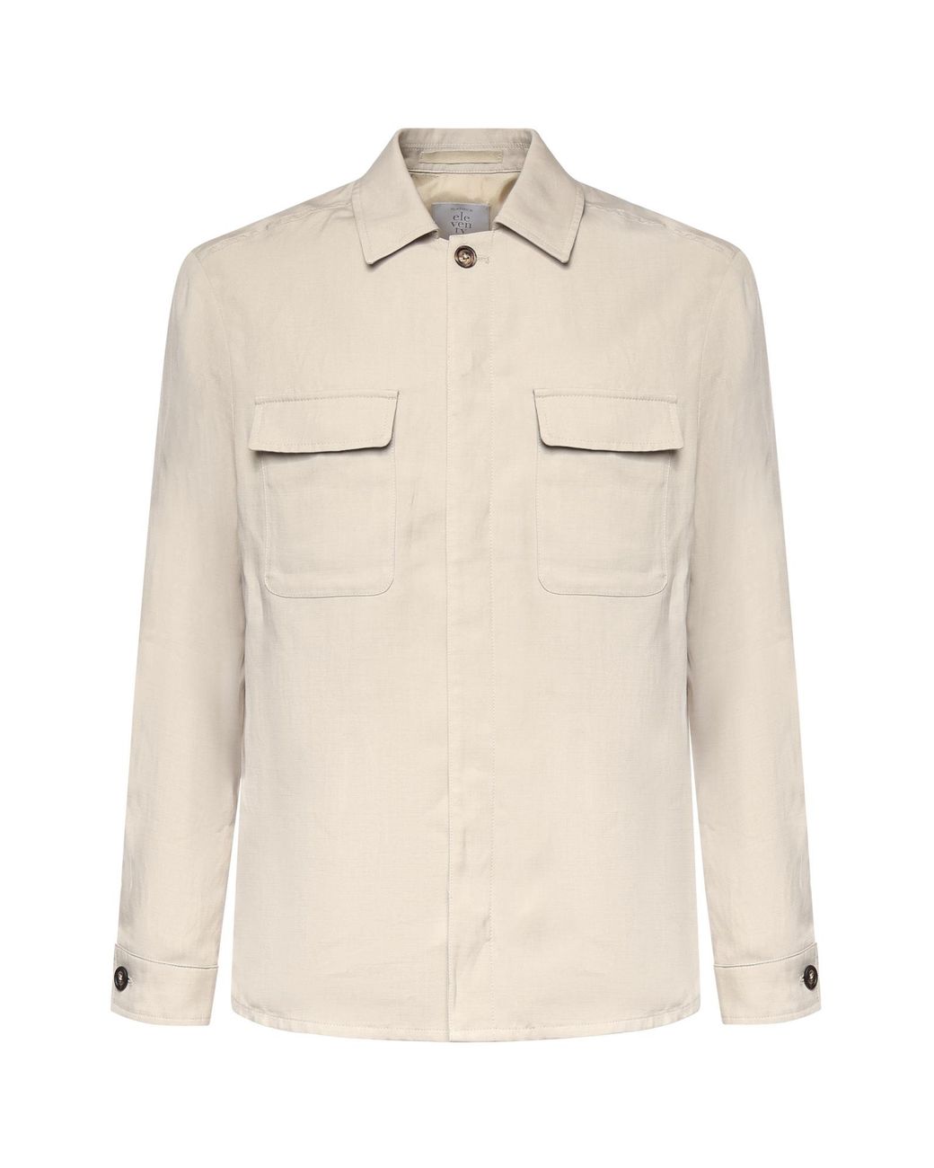 Eleventy White Flap-Pocket Shirt Jacket for men