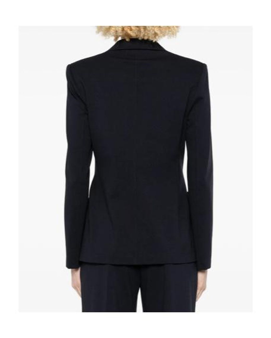 Harris Wharf London Blue Notched-Lapel Double-Breasted Blazer