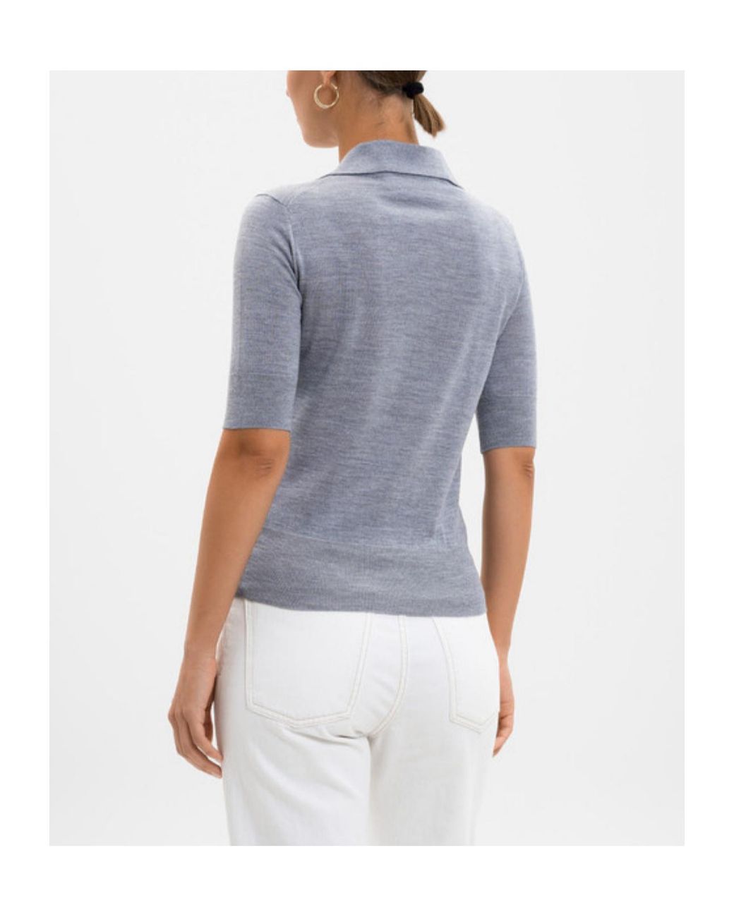 AMI Gray Short-Sleeve Polo Top