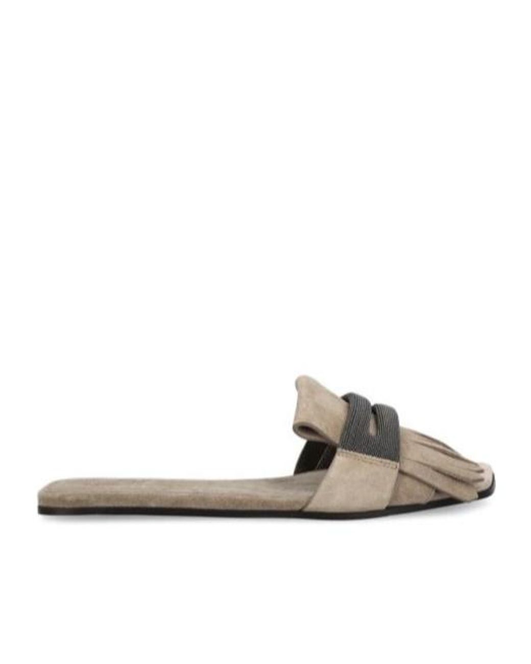 Brunello Cucinelli Multicolor Embellished Slip-On Sandals