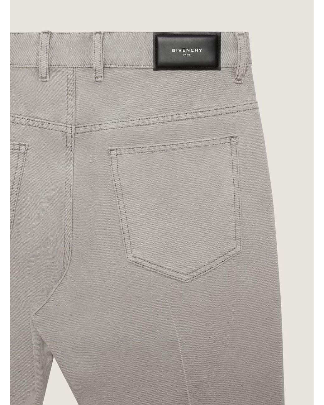 Givenchy Gray Folded Effect Straight-Leg Jeans for men