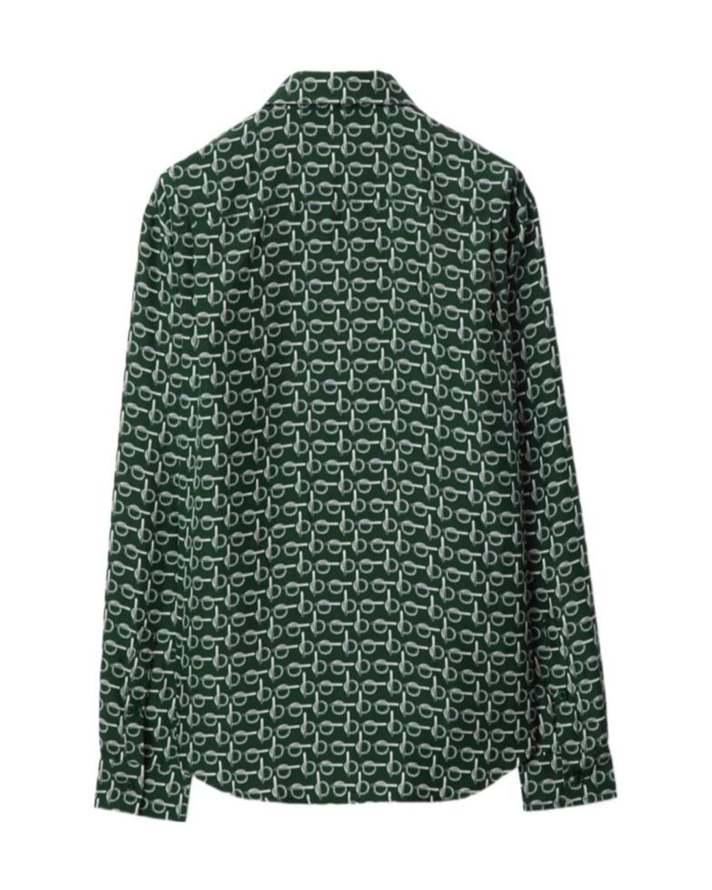 Burberry Green Monogram Printed Long Sleeved Shirt