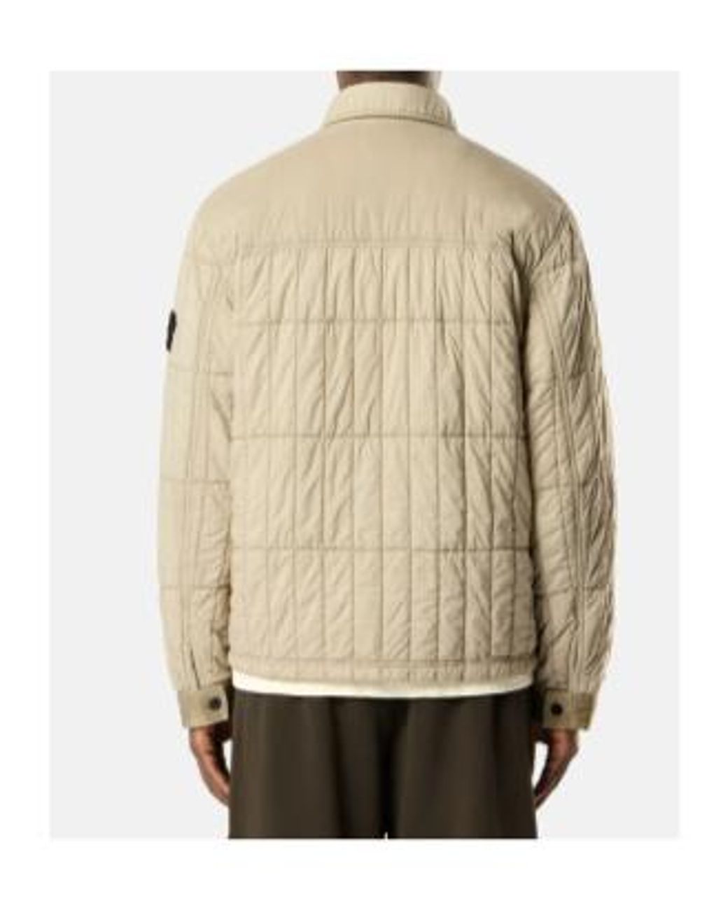 Stone Island Natural Quilted Padded Coach Jacket With Anti-Drop for men