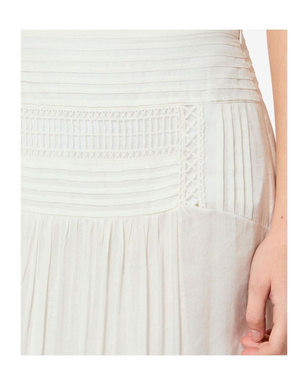 Isabel Marant White Pylka Skirt Openwork Linen-Blend Skirt