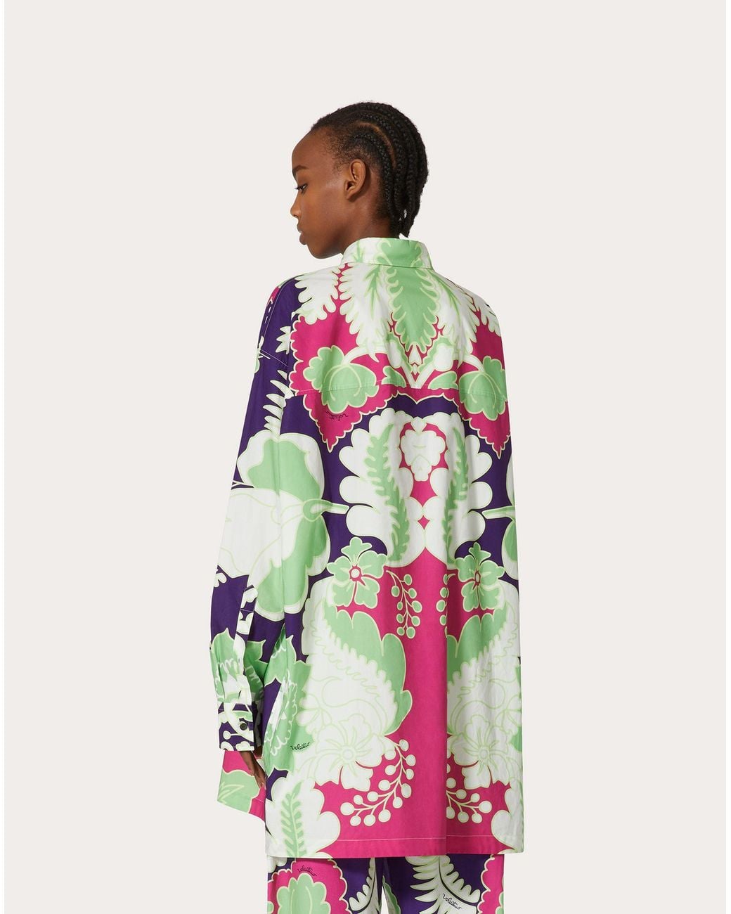 Valentino Pink Printed Poplin Shirt