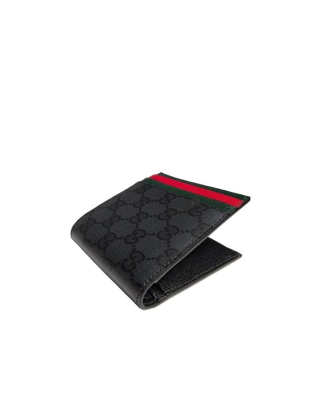 Gucci Black Web Card Slot Bi-Fold Wallet for men