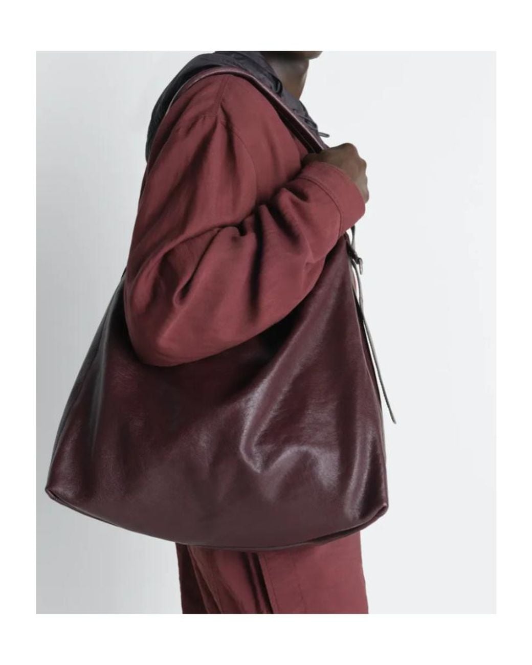 Lemaire Brown Belted Hobo Bag