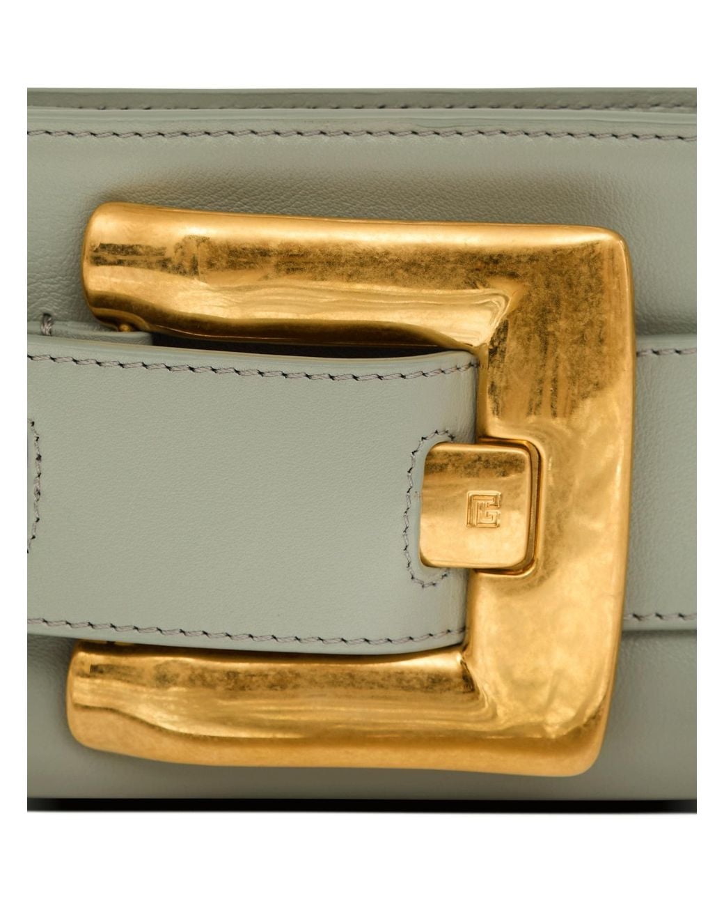 Balmain Metallic Anthem Buckle Chain Clutch Bag