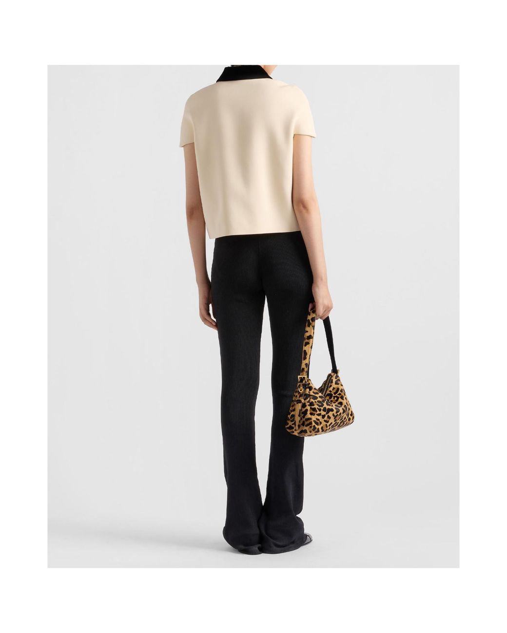 Prada Natural Sablé Compact Short-Sleeved Jacket