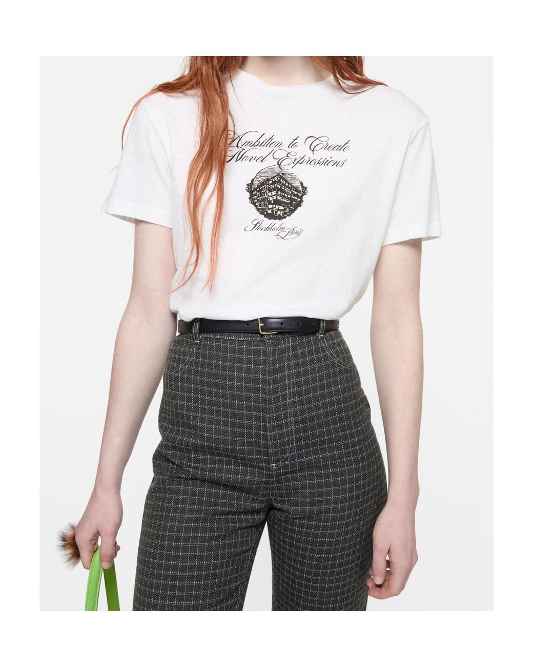 Acne White Graphic Jersey T-Shirt