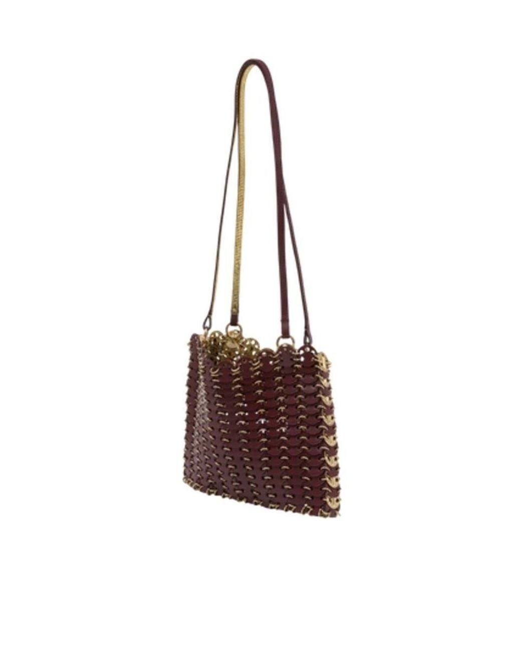 Rabanne Brown 1969 Flip Iconic Discs Shoulder Bag