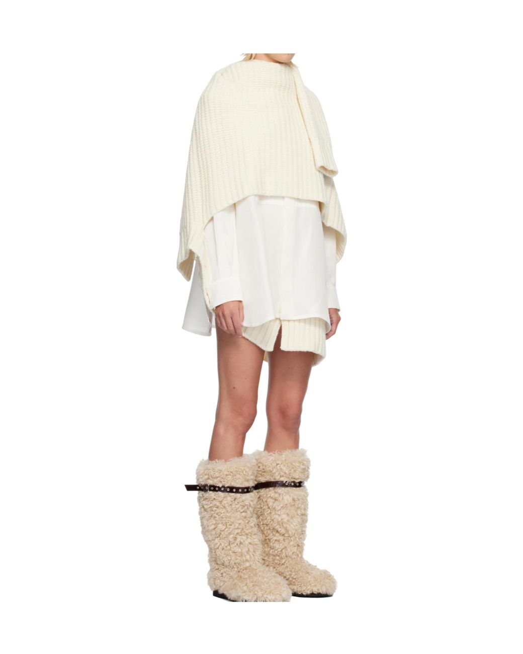 Sacai Layered Knitted Dress in White | Lyst Sacai Layered Knitted Dress in White | Lyst