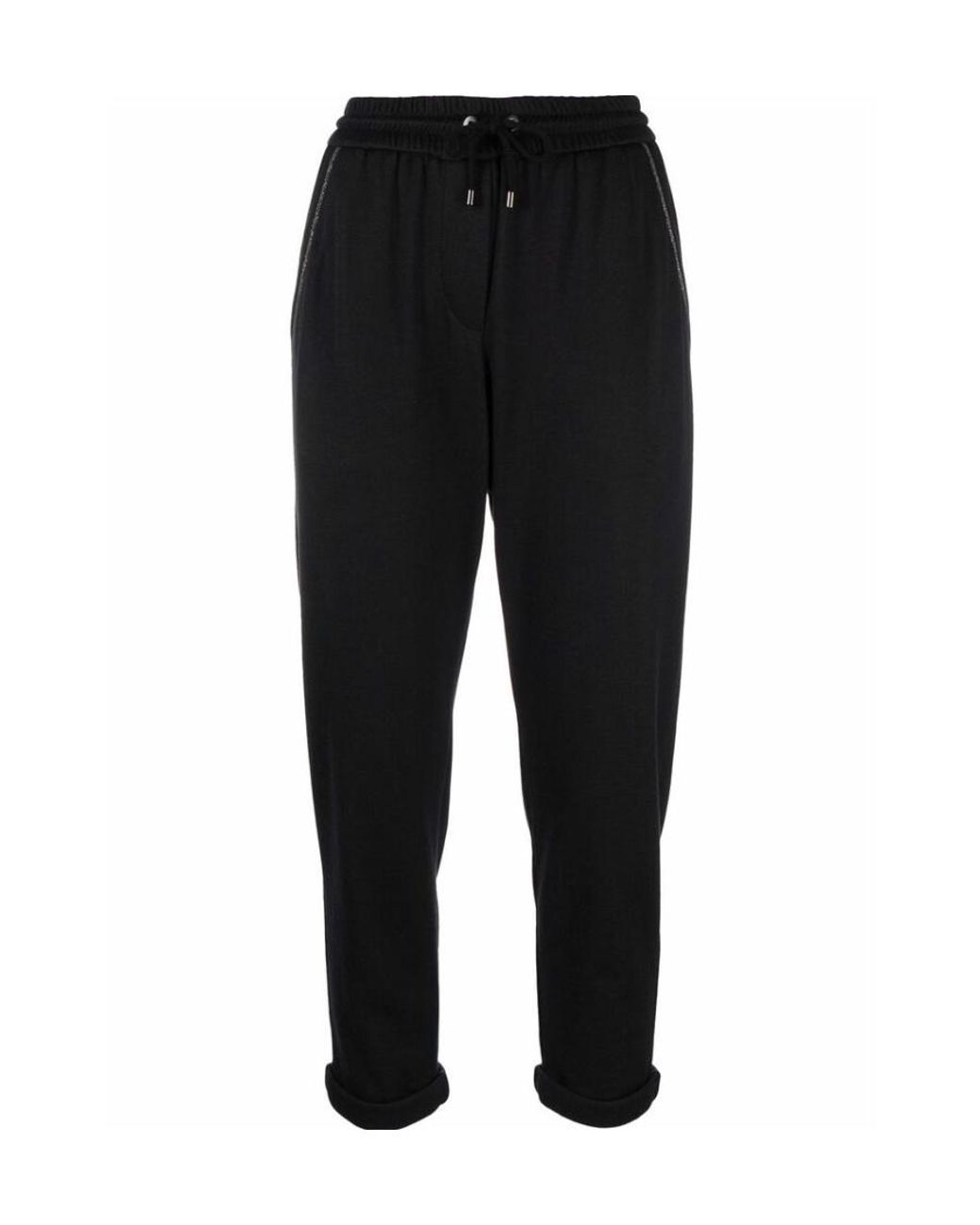 Brunello Cucinelli Black Drawstring Tapered Sweatpants
