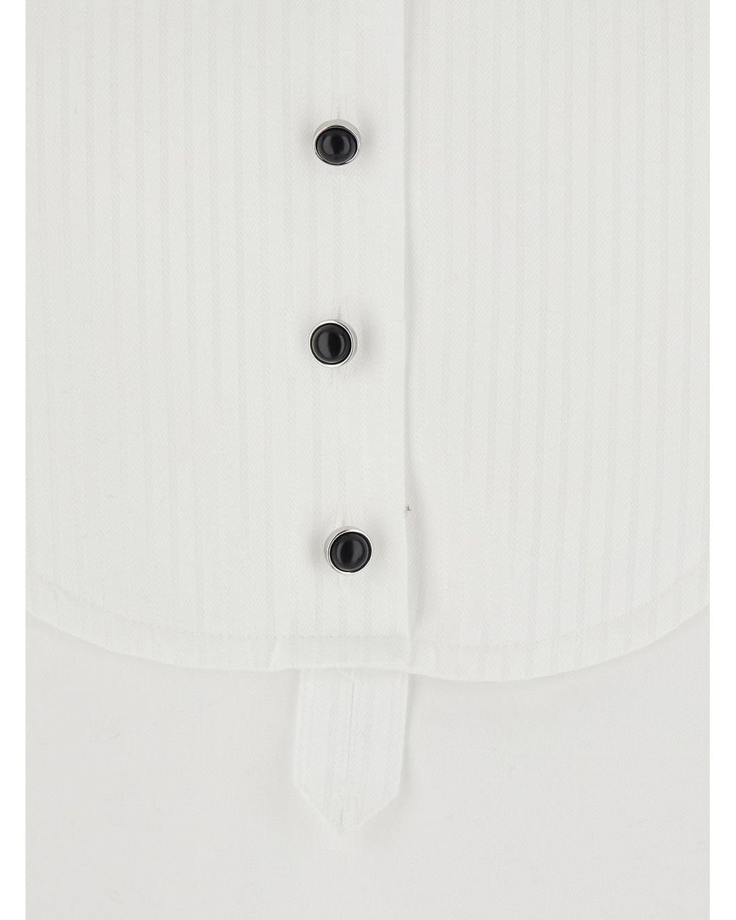 Emporio Armani White Long-Sleeve Collared Shirt