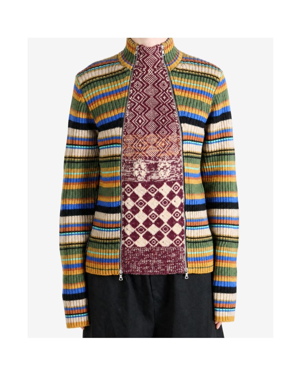 Dries Van Noten Multicolor Ribbed Cardigan for men