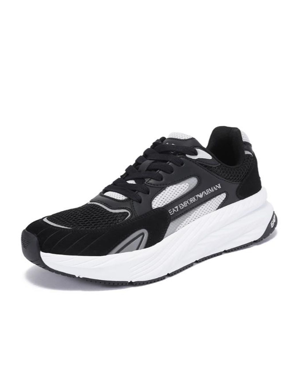 EA7 Black Mesh Casual Sneakers for men
