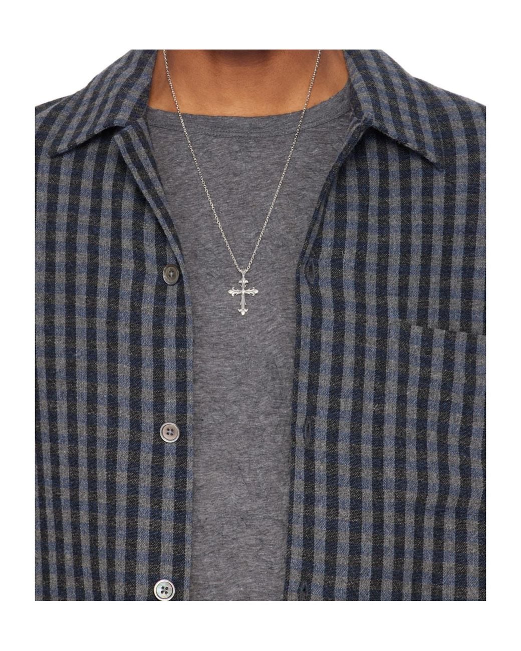 Emanuele Bicocchi White Medium Fleury Cross Pendant Necklace