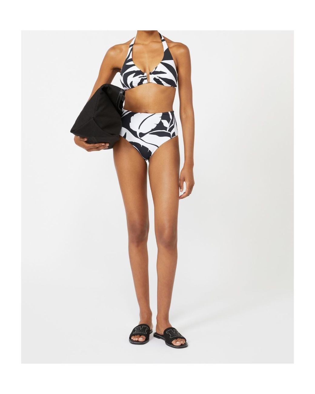 Max Mara White Avena Floral Knot Bikini Top