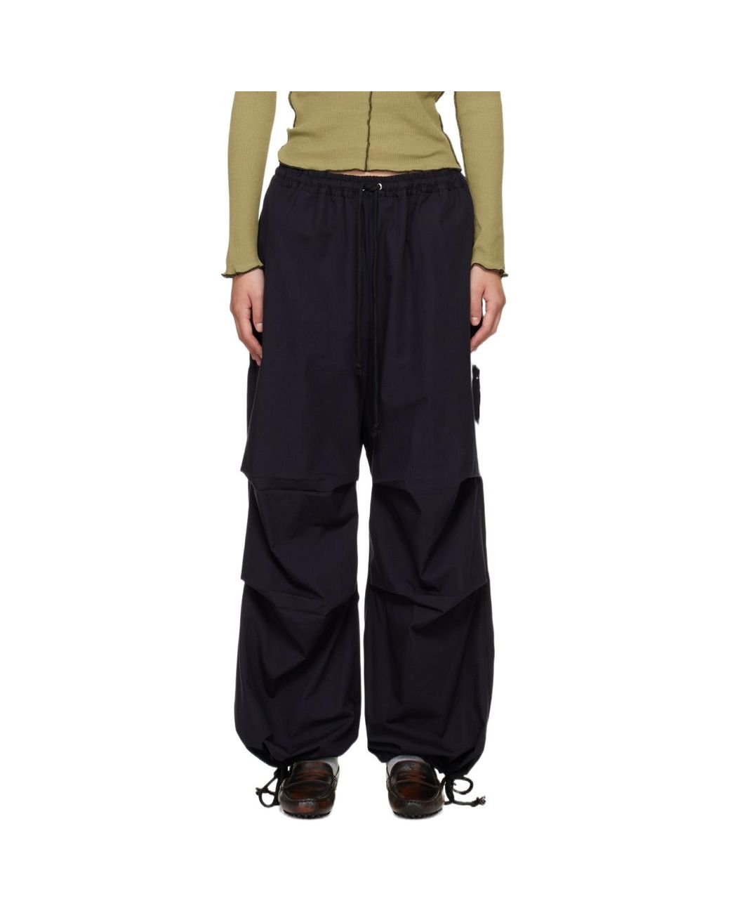 Baserange Black Uro Drawstring Trousers