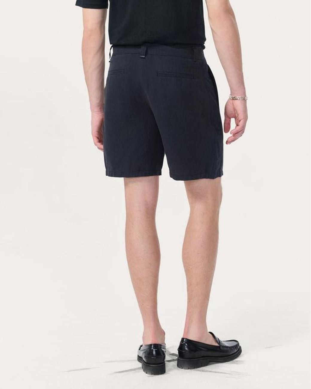 Rag & Bone Black Haydon Linen Shorts for men