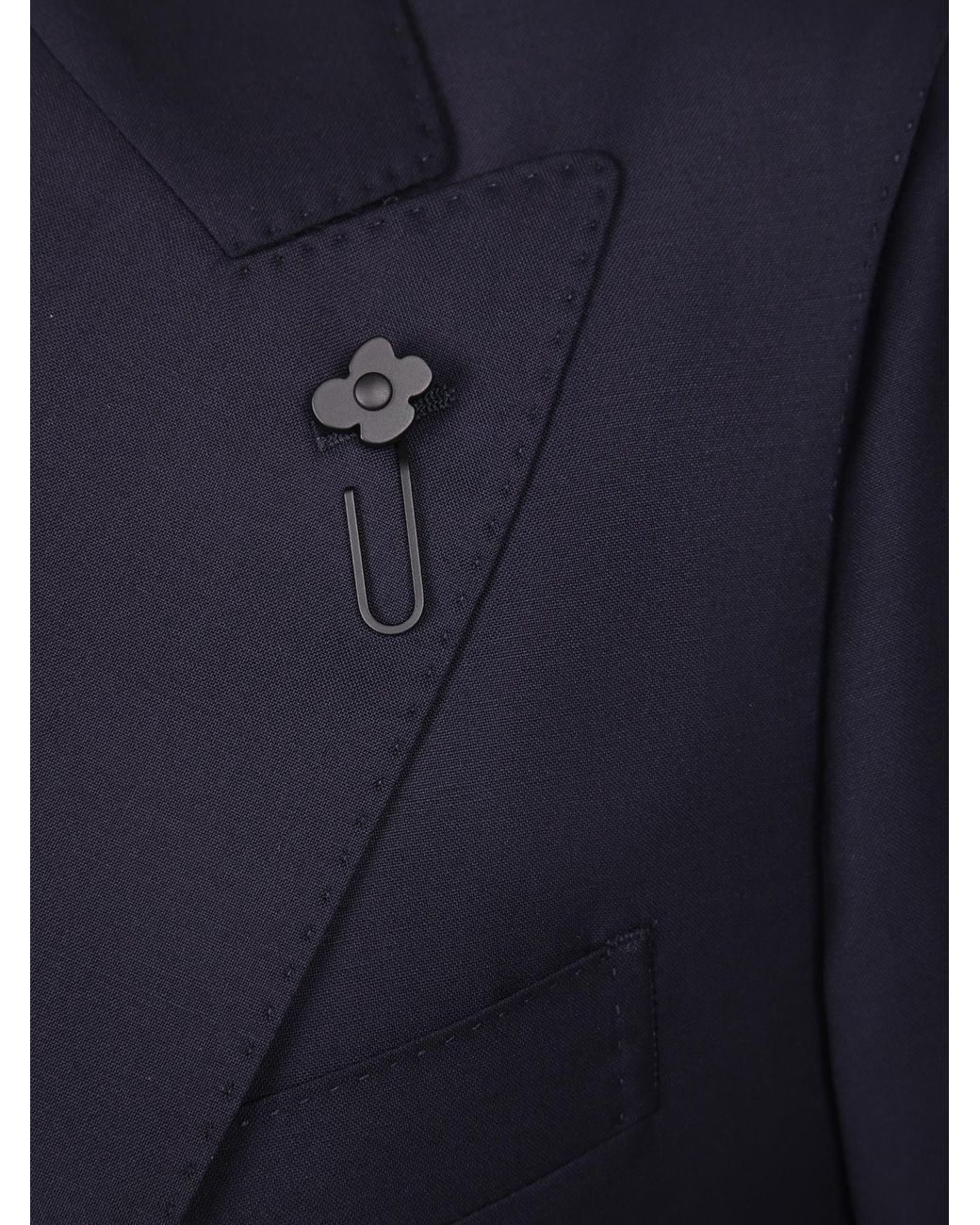 Lardini Blue Micro-Textured Peaked-Lapel Suit for men
