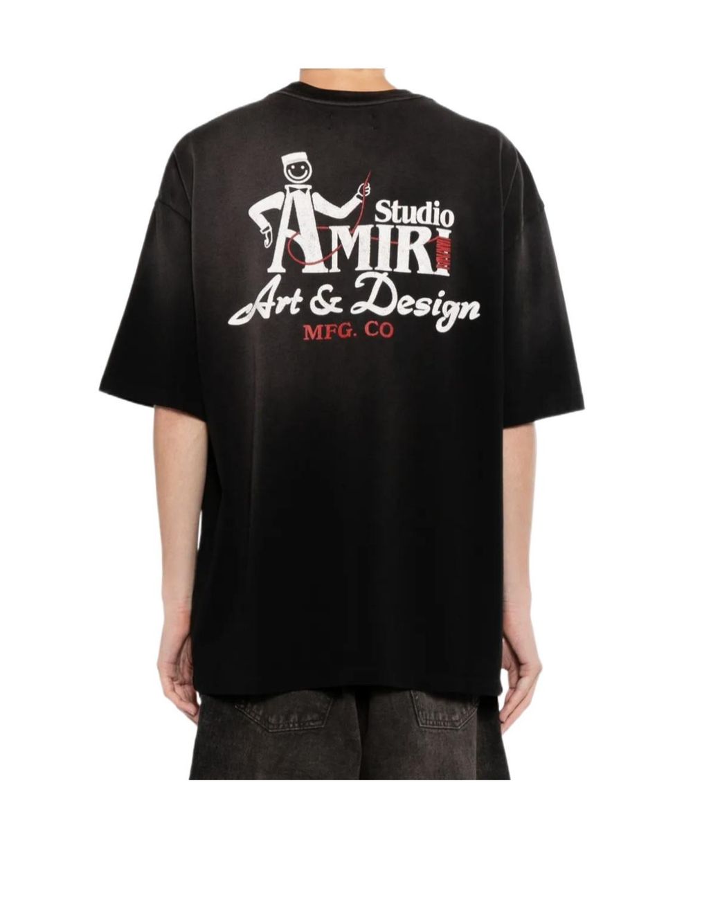 Amiri Black Studio Oversized Logo T-Shirt for men