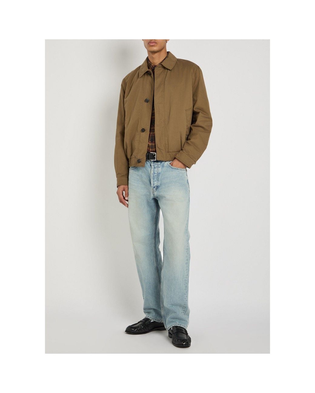 Saint Laurent Brown Simple Cotton Jacket for men