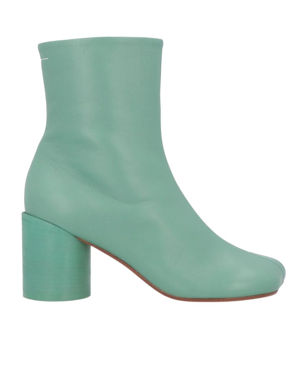 MM6 by Maison Margiela Green Minimalist Genuine Leather Ankle Boots