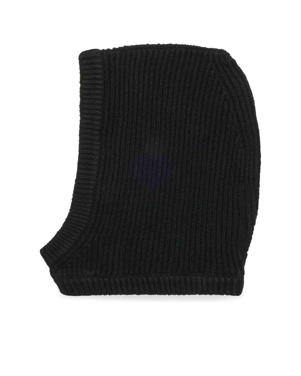 Rick Owens Black Ribbed-Knit Balaclava