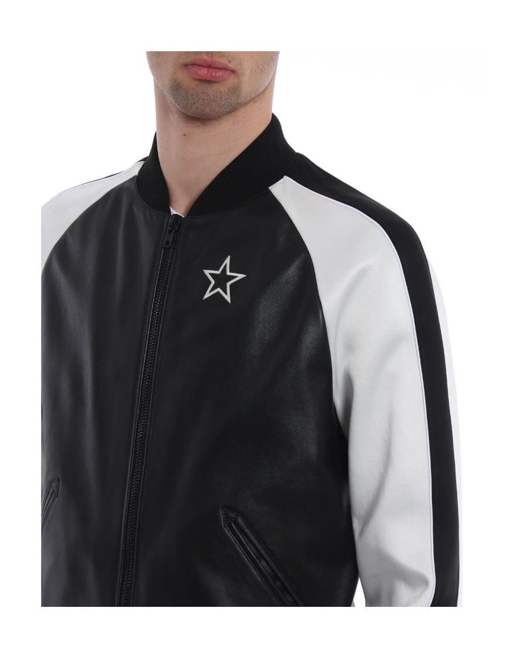 Givenchy Black Embroidery Star Pilot Jacket for men