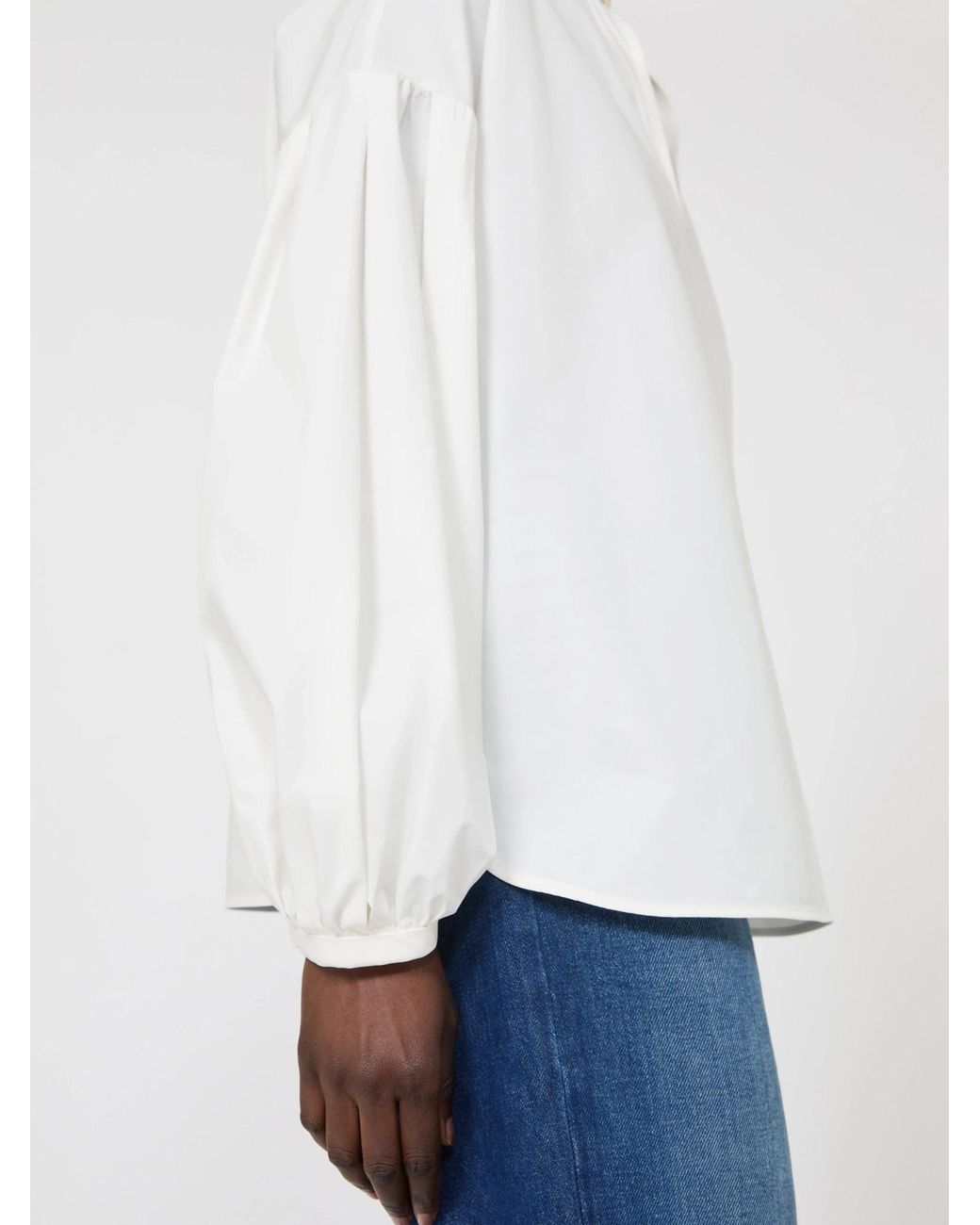 Max Mara White Studio Ginnasta Poplin Embellished Top
