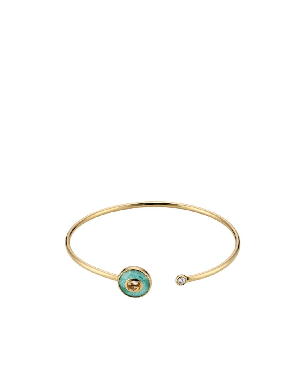 Gucci Metallic Interlocking 18K Bangle Bracelet