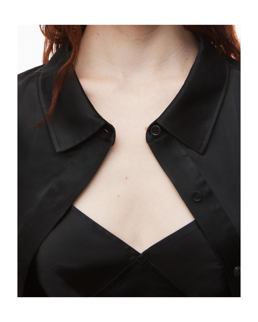 Alexander Wang Black Pre-Styled Satin Bolero Slip Dress