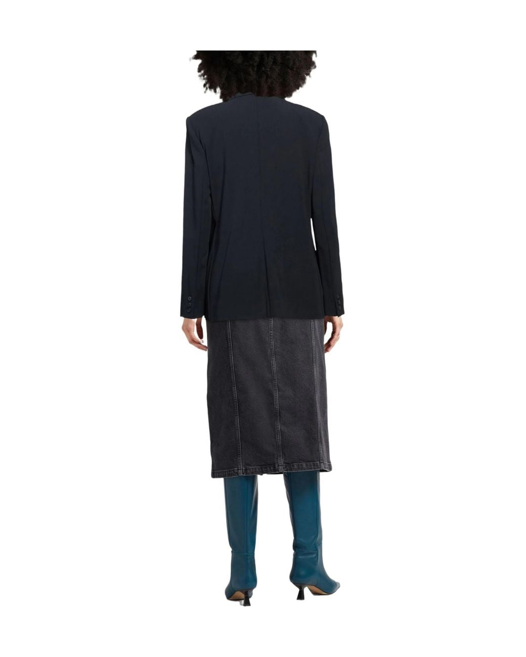Weekend by Maxmara Blue Blazer Virgin Wool, Viscose, Polyamide, Elastane