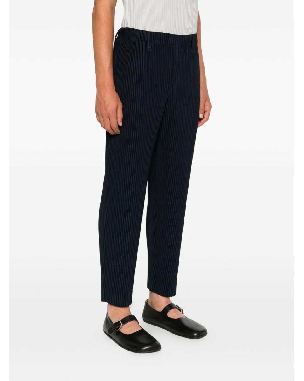 Homme Plissé Issey Miyake Black Homme Plissé Issey Miyake Pleated Straight Leg Trousers for men