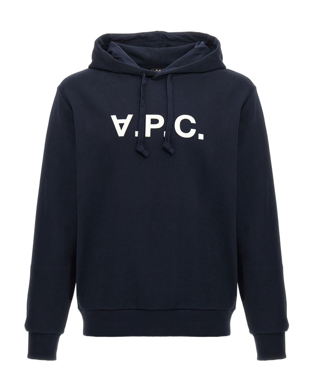 A.P.C. Blue Logo Printed Drawstring Hoodie