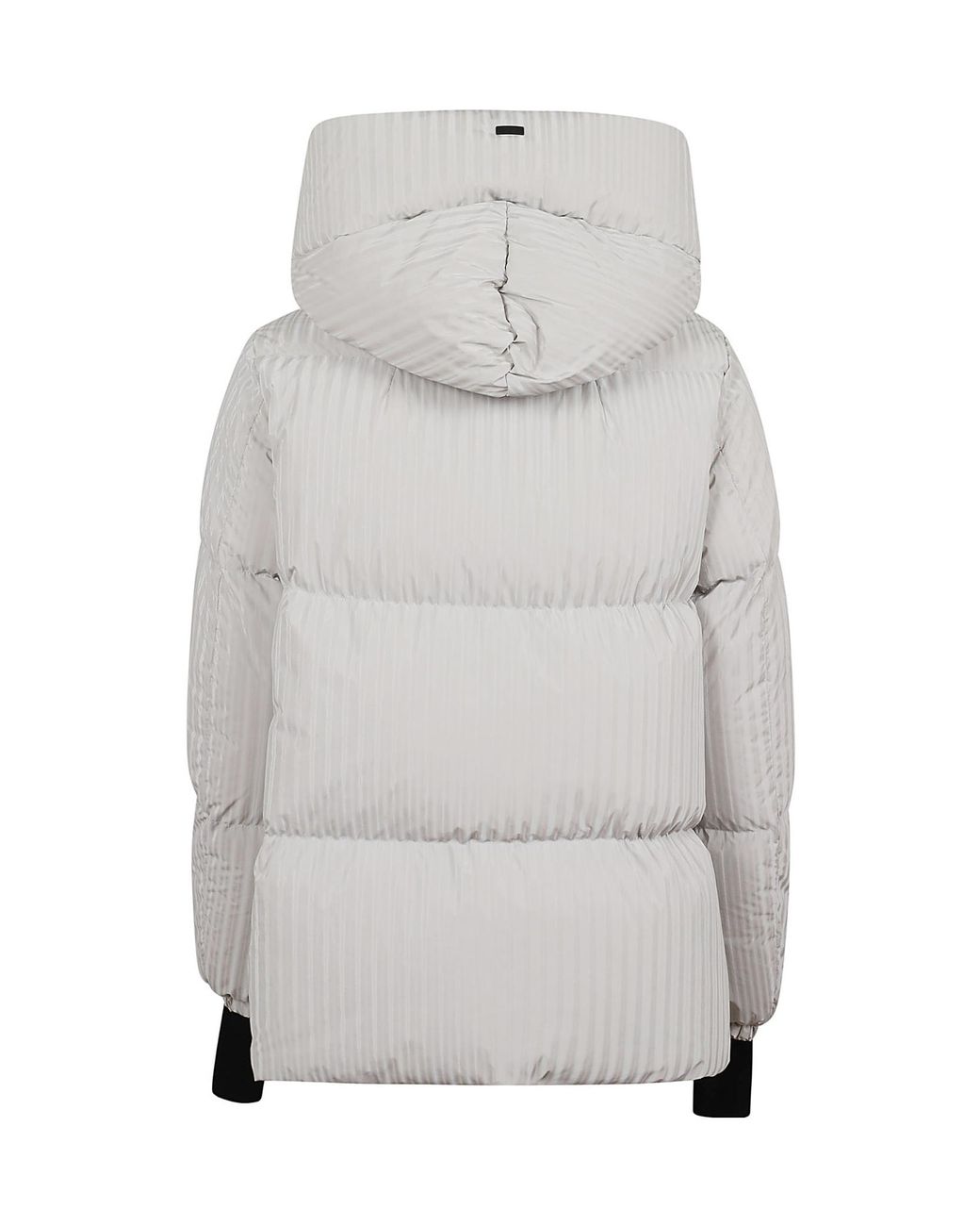 Herno Gray Matelassé-Effect Jumper Jacket