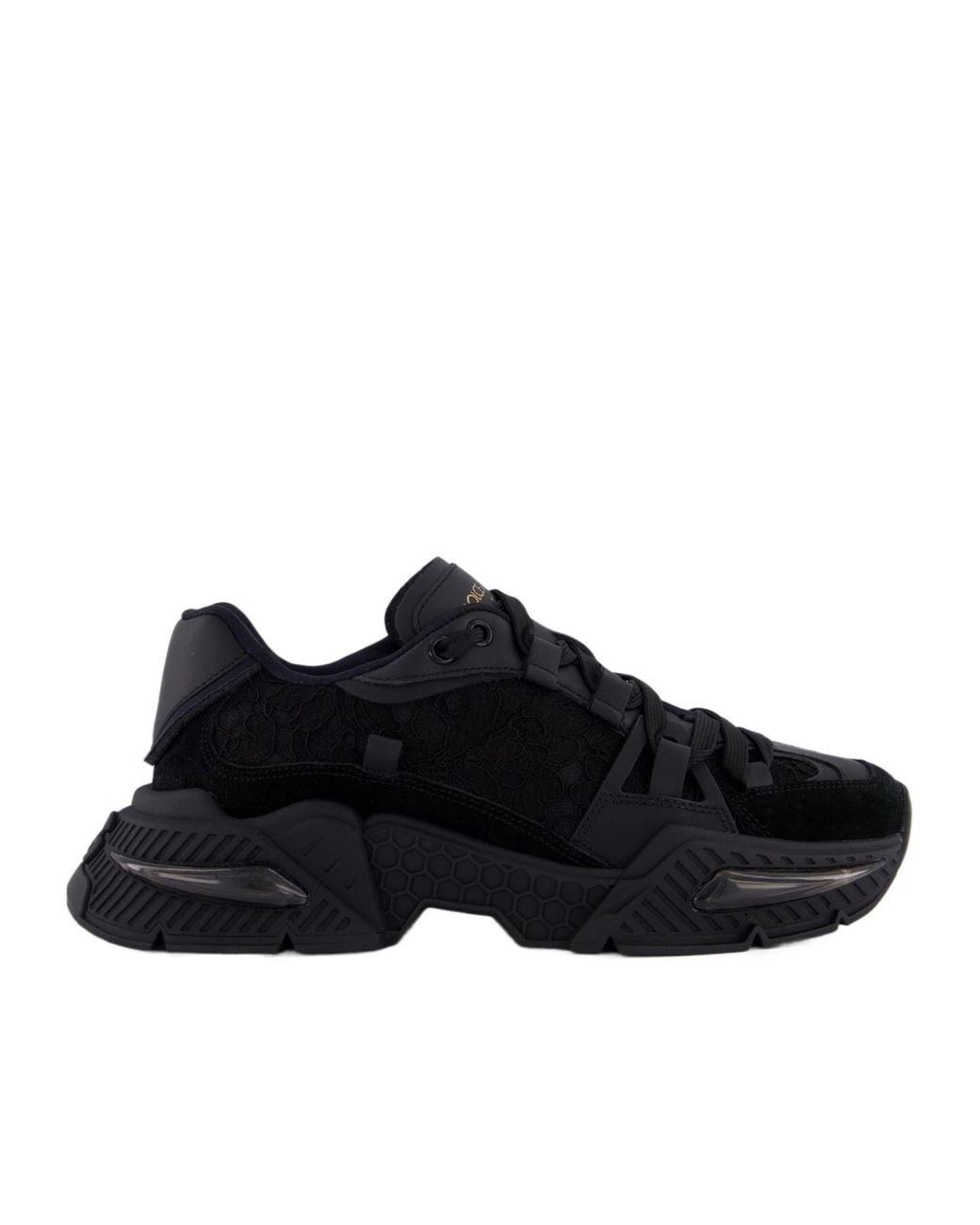 Dolce & Gabbana Black Airmaster Lace-Detailed Sneakers